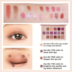 Desert Rose Eyeshadow Palette - Brown Pink Purple Tone Matte Pearly Finish