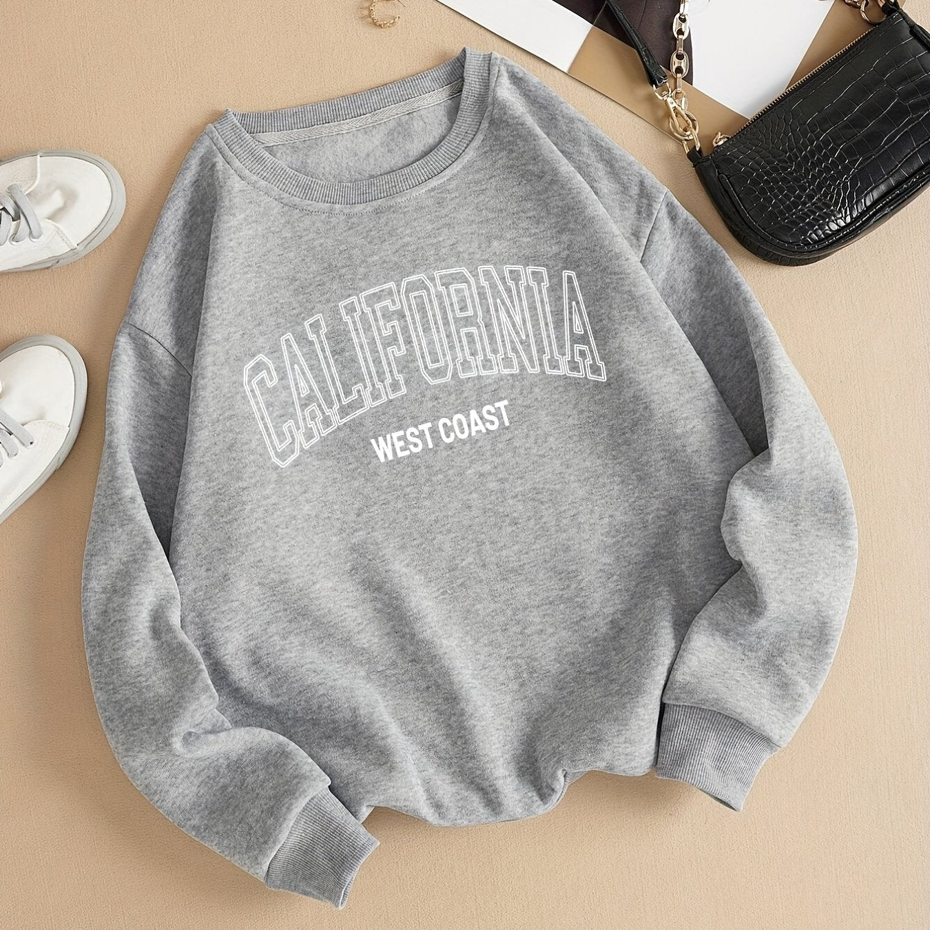 Casual Crew Neck Sweatshirt for Women
