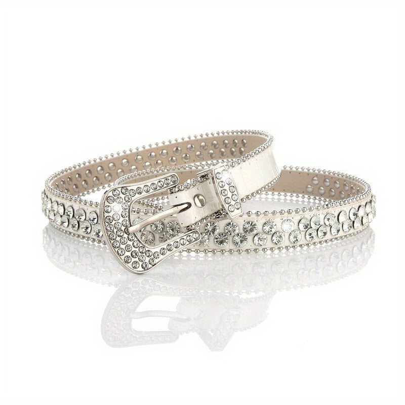 Crystal Women's Thin Waist Rhinestones Belt Japan Korea Artificial Diamonds