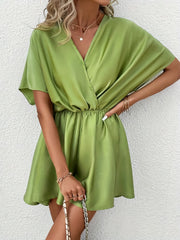 Casual Surplice Neck Batwing Sleeve Romper Jumpsuit