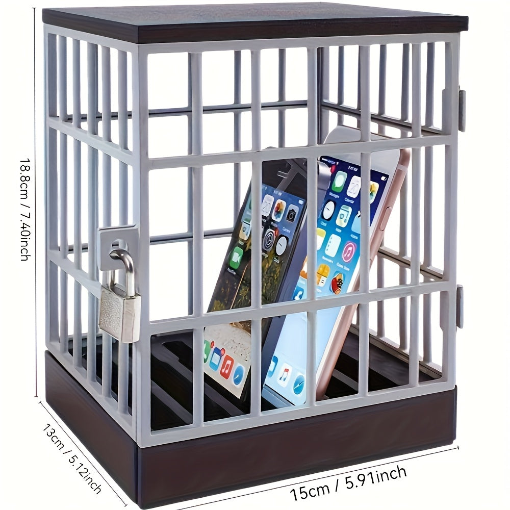 6 Slot Phone Jail Cell Lock Up Safe with Secure Lock Gray