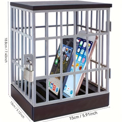 6 Slot Phone Jail Cell Lock Up Safe with Secure Lock Gray