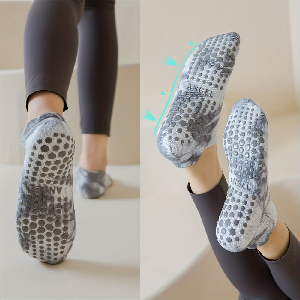Tie Dye Ankle Socks Anti Skid Gripper Yoga Pilates Barre Ballet Fitness