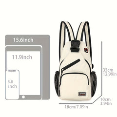 Nylon Cross Body Bag Casual Shoulder Bag Zipper Strap Outdoor Work Travel