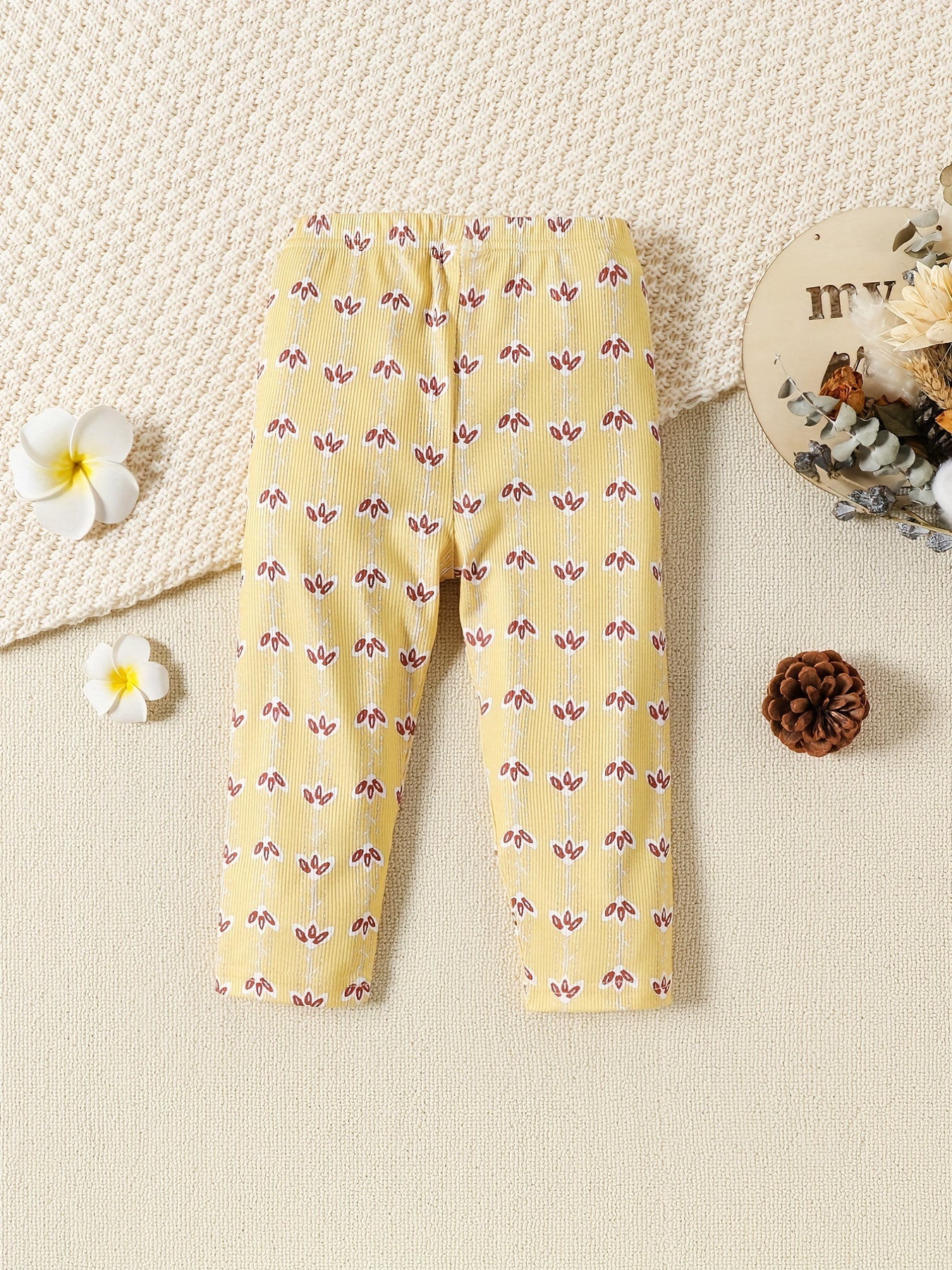 Toddler Girls' Cartoon Print Soft Slim Leggings Outwear
