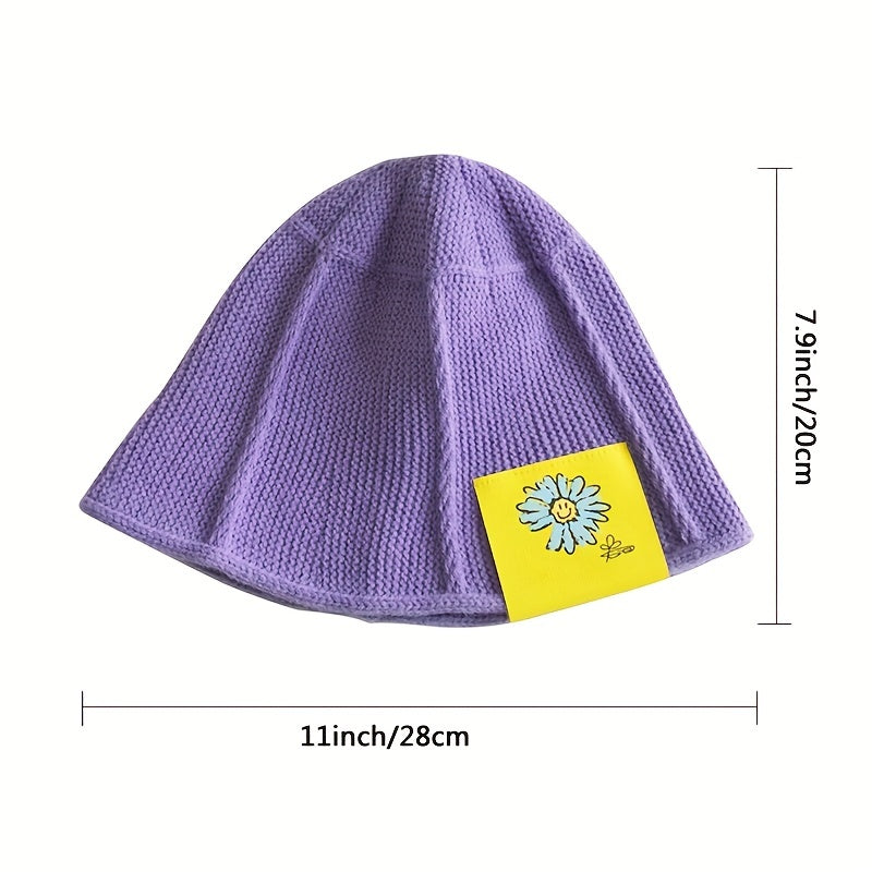 Kids Ear Protection Windproof Knit Beanie Hat Soft Top Knitted Hat
