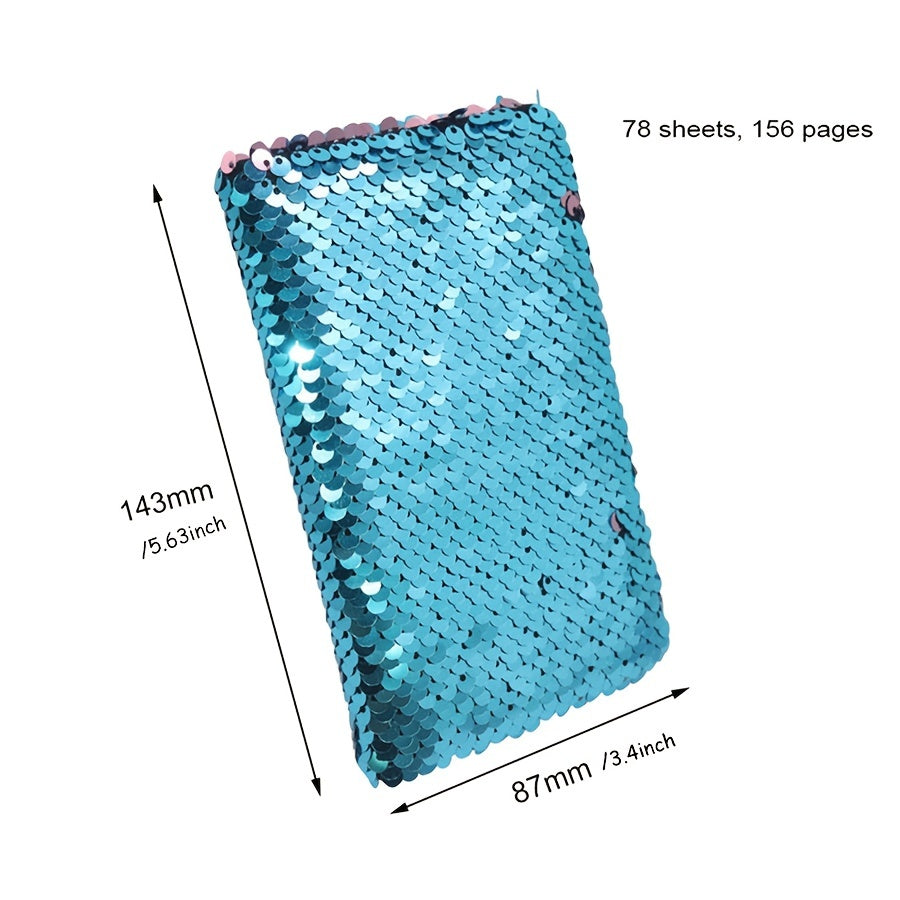 Sequin Flip A6 Notebook Creative Stationery Gift Diary Note Notepad Portable