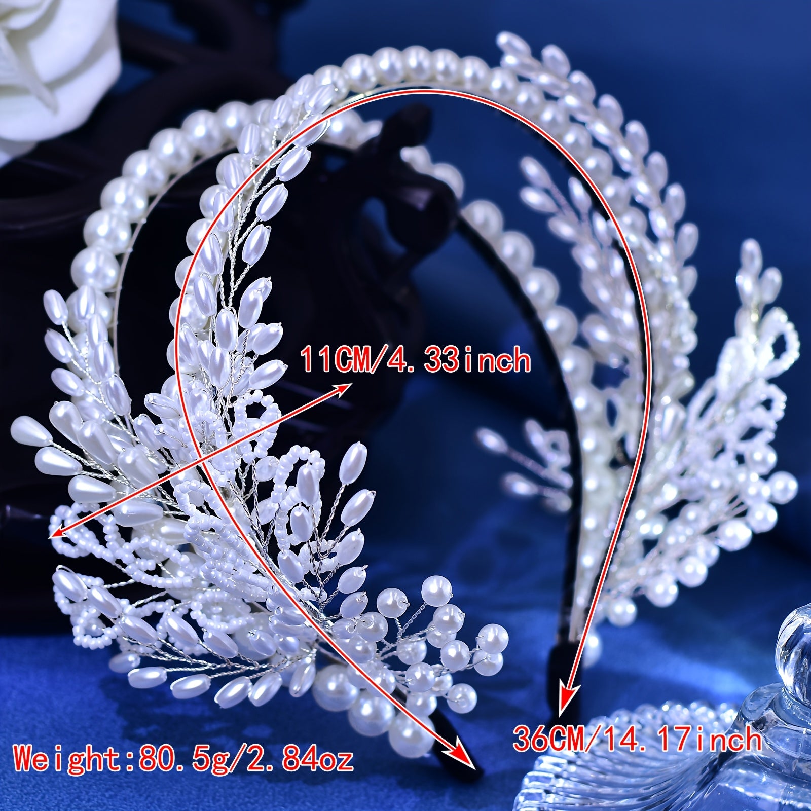 Handcrafted Pearl & Beaded Bridal Headband Wedding Hair Accessory