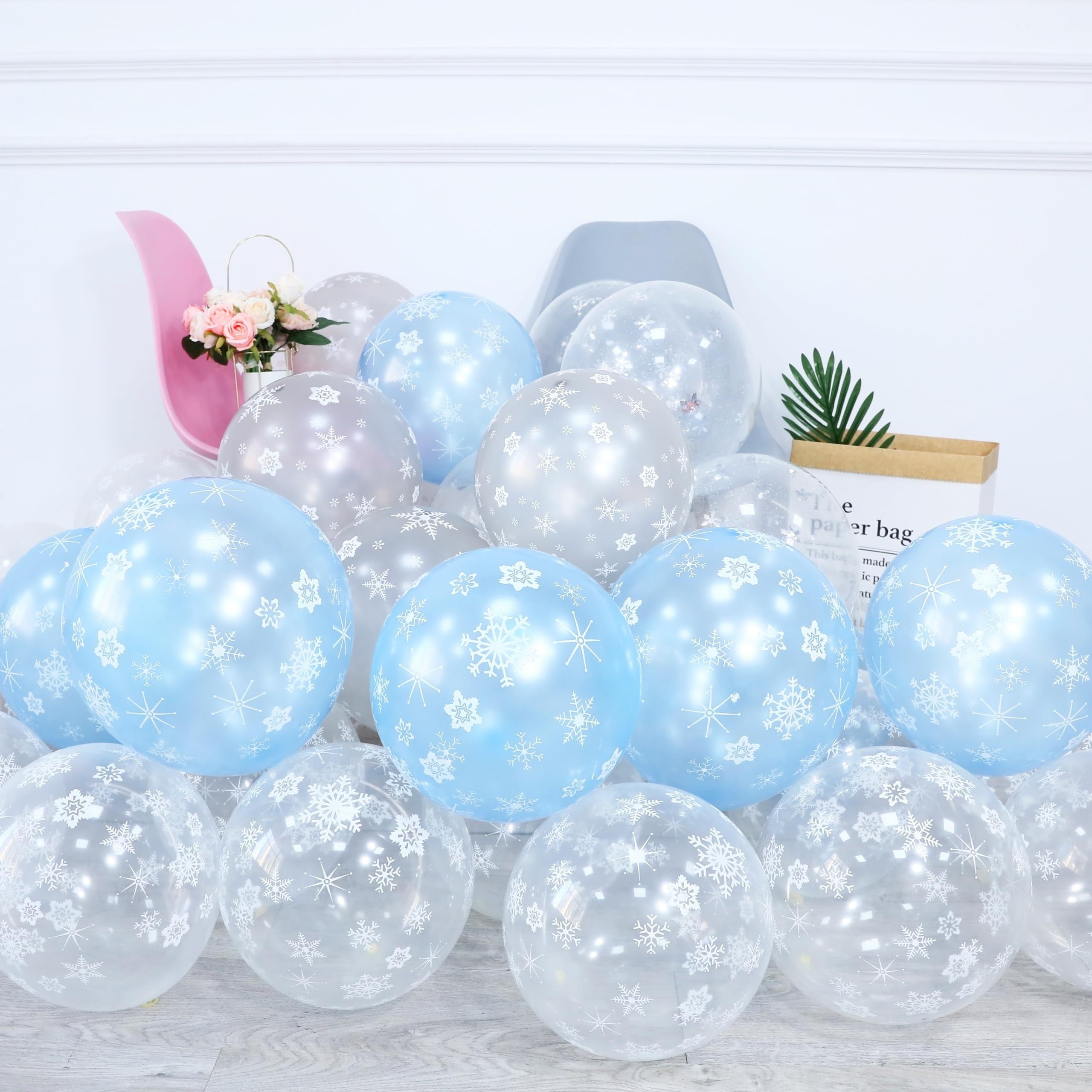 Snowflake Balloon Garland Arch Kit Winter Wonderland Party Decorations