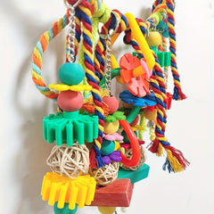 Colorful Chew Toys & Swing Perch for Parakeets Cockatiels Conures