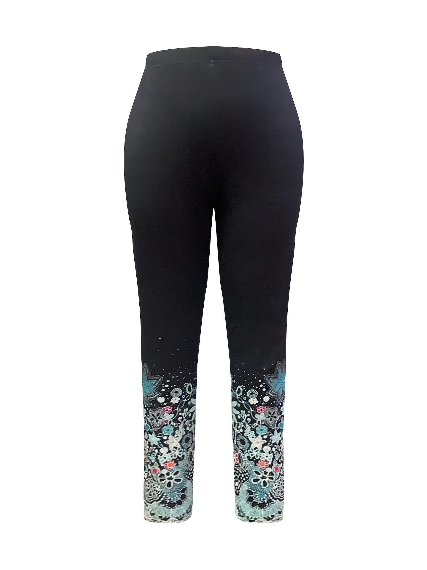 Women's Plus Floral Print High Rise Leggings
