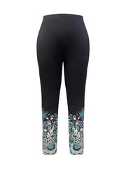 Women's Plus Floral Print High Rise Leggings