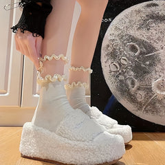 Mesh Bow Socks & Ruffle Stockings