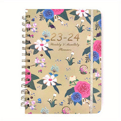 Vintage Rose Flower Schedule Book Weekly Planner A5 Coil Notebook