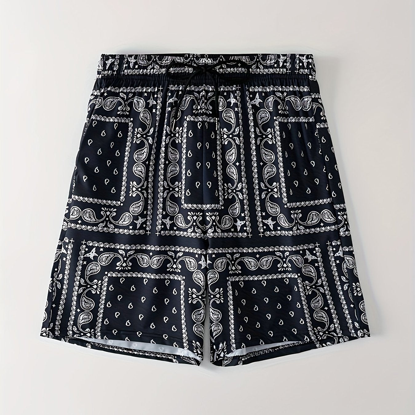Men's Paisley Print Drawstring Waist Shorts