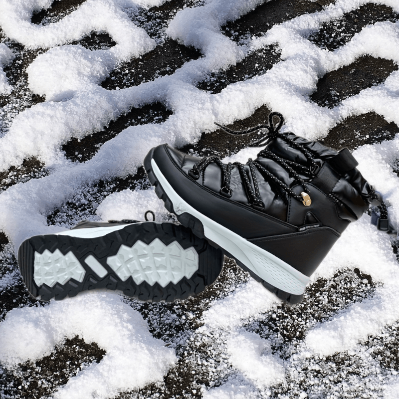 Women's Waterproof Snow Boots Plush Inner Thermal Mid Calf Lace-up Hiking Boots