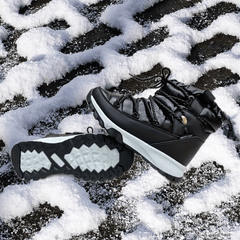 Women's Waterproof Snow Boots Plush Inner Thermal Mid Calf Lace-up Hiking Boots