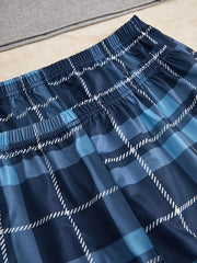 Preppy Loungewear Set Women's Plus Graphic Tee & Plaid Shorts