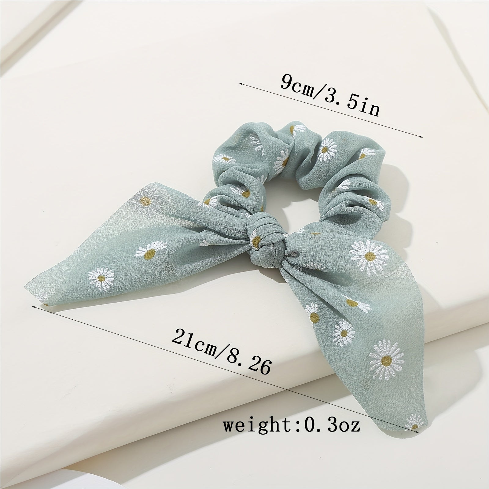 6PCS Daisy Floral Hair Tie Bow Knot Hair Rope Hair Accessory