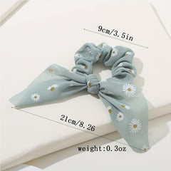 6PCS Daisy Floral Hair Tie Bow Knot Hair Rope Hair Accessory