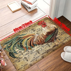 Colorful Rooster Kitchen Floor Mat Non Slip Water Absorbing Rug