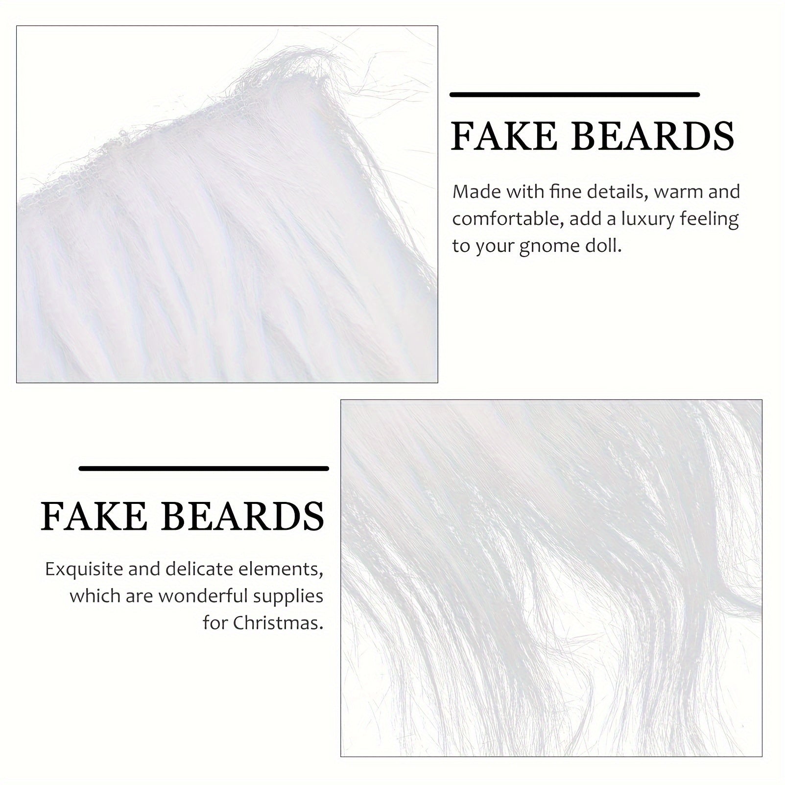 12pcs Faux Fur Costume Beard & Wooden Ball Crafts Dwarf Doll Accessories