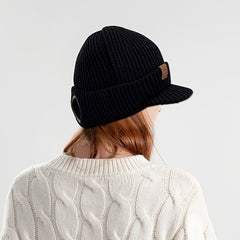 Women's Foldable Ear Protection Baseball Cap Knitted Warm Cold Hat