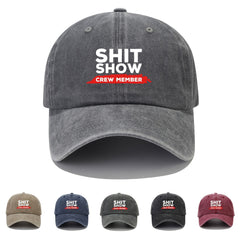 Adjustable Mens Soft Top Peaked Cap With SHIT SHOW Letter Printing