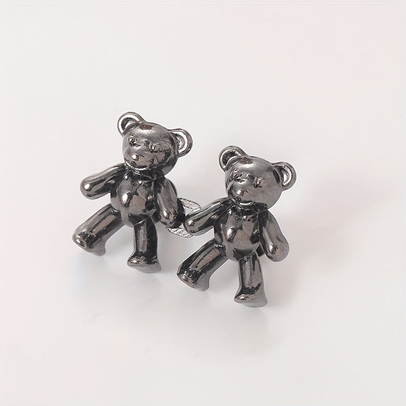 1pair Bear Waist Button Pin Nail Seam Removable Pants