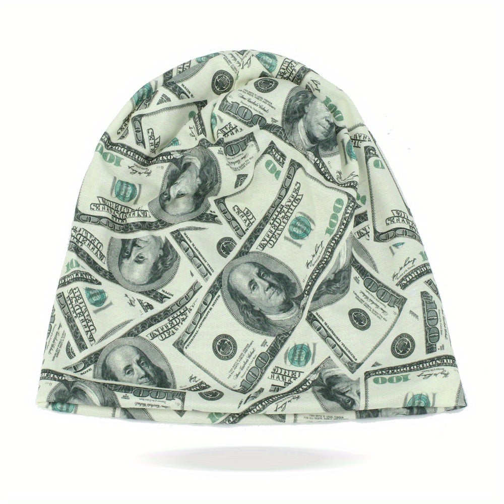Windproof Printed Pullover Hat for Men Women Cycling Beanie