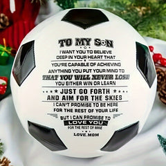 Soccer Gift Size 5 Message To My Son - You Either Win Or Learn