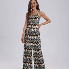 Striped Two Piece Set Crop Cami Top & Wide Leg Pants Outfit