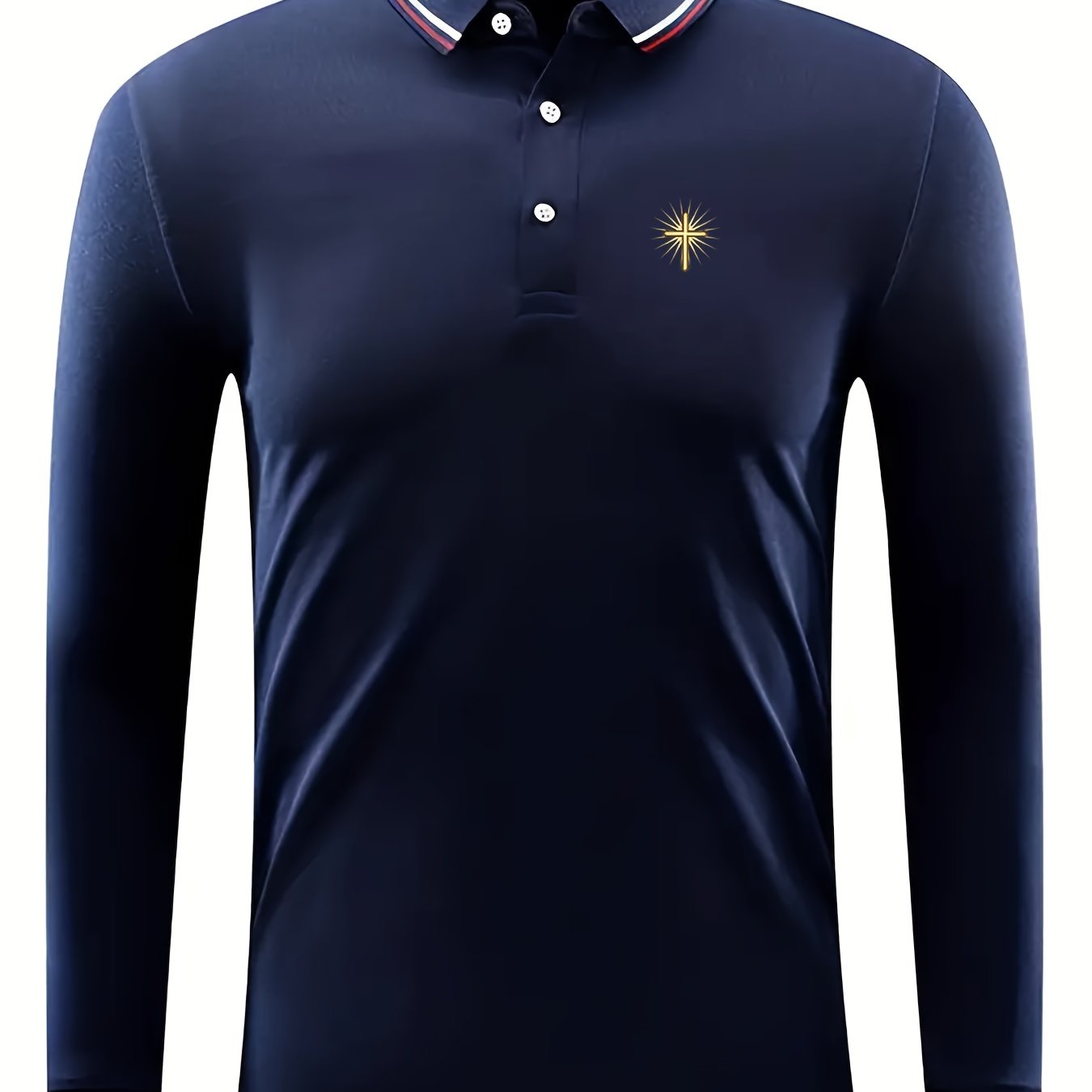 Men's Cross Print Long Sleeve Shirt Outdoor Spring Fall