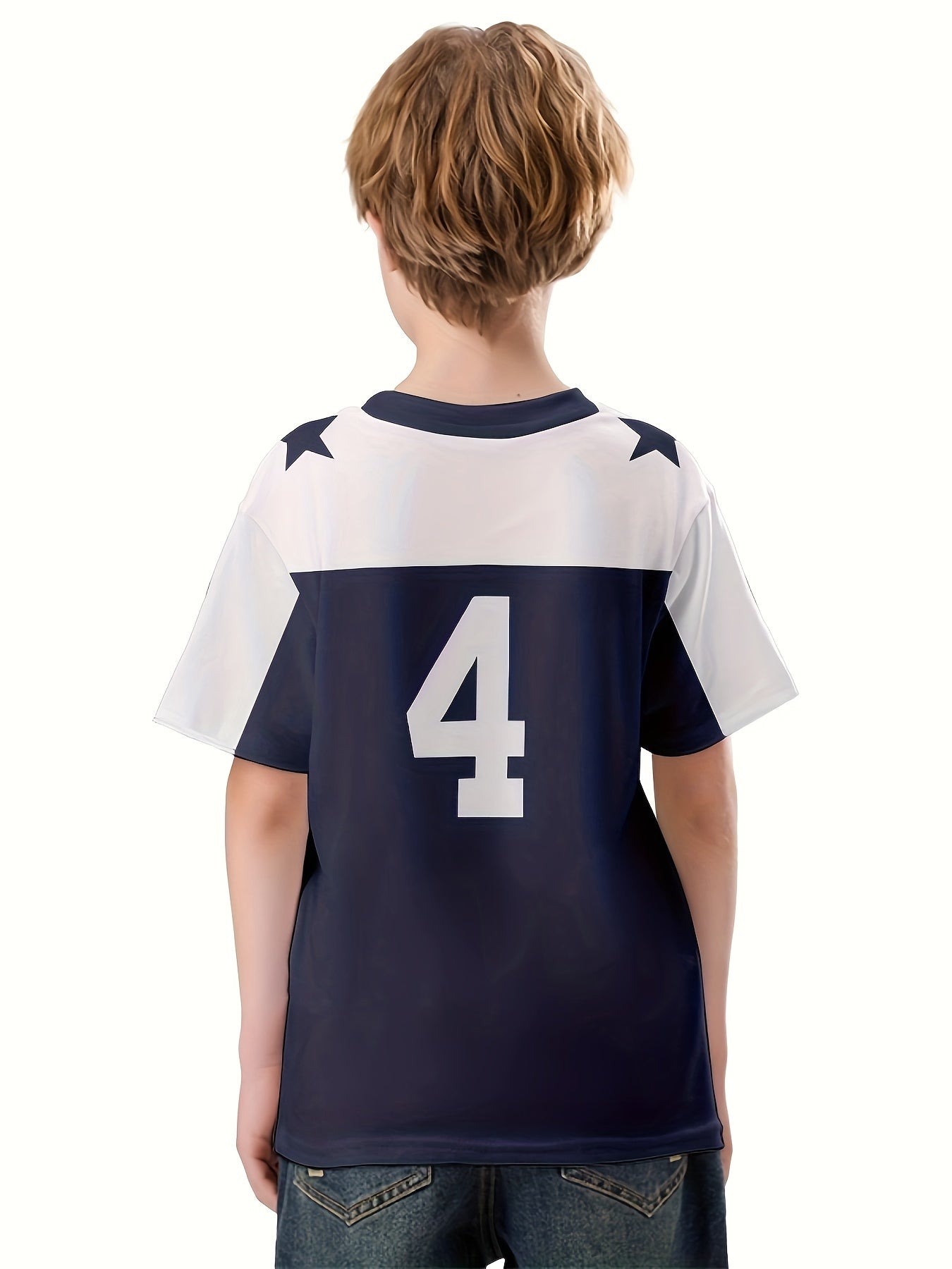 Boy's Short Sleeve T Shirt Round Neck Creative Pattern Top