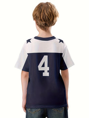 Boy's Short Sleeve T Shirt Round Neck Creative Pattern Top