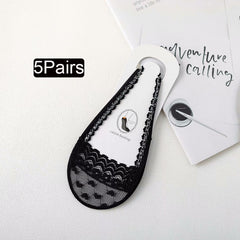 5 Pairs Lace Half Palm Socks Summer Thin Breathable Women's Stockings