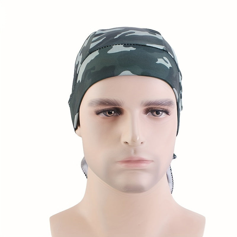 Men's Camo Print Durag Sports Bandana for Cycling