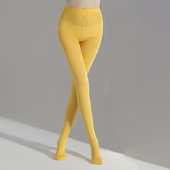 Solid Slim Tights High Waist Smooth Stretch Pantyhose