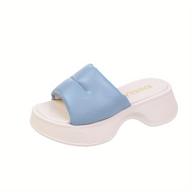Women's Chunky Heeled Platform Slide Sandals