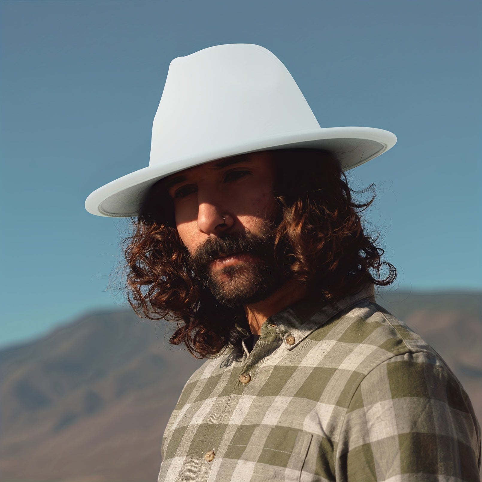 Unisex Wide Brim Woolen Gentleman Top Hat Soft