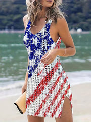 Hollow Out Dress V Neck Cover Up Women's Swimwear