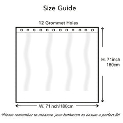 Waterproof Stripe Shower Curtain with 12 Hooks
