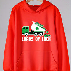 Clover Truck Graphic Hoodies For Girls Spring Fall