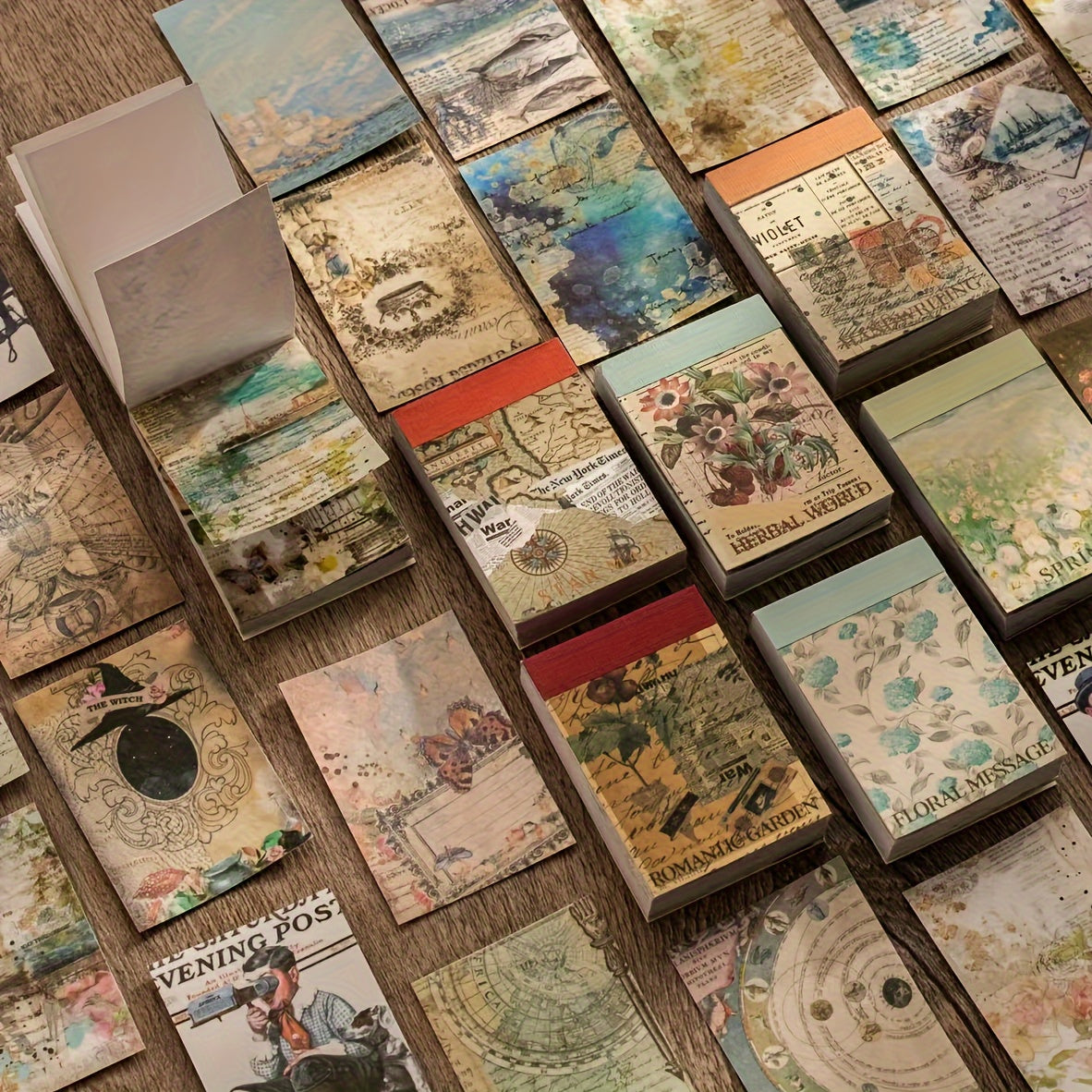 50 Japanese Paper Stickers Non-Repeating High-End Antique Look Self-Adhesive