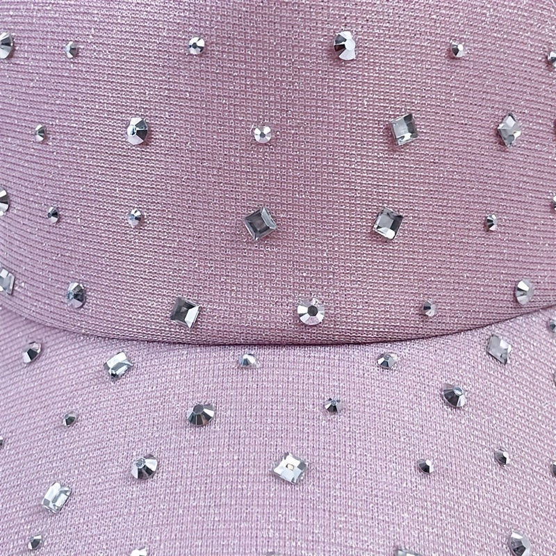 Rhinestone Glitter Trucker Hat Pink Mesh Baseball Cap Lightweight Sunshade