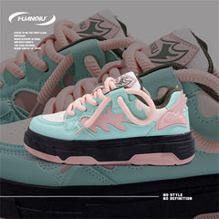HUANQIU Lace-up Platform Skate Shoes for Women