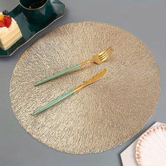 Plastic Placemats Western Food Mat Round Hollow Bronzing Dining Table Mat