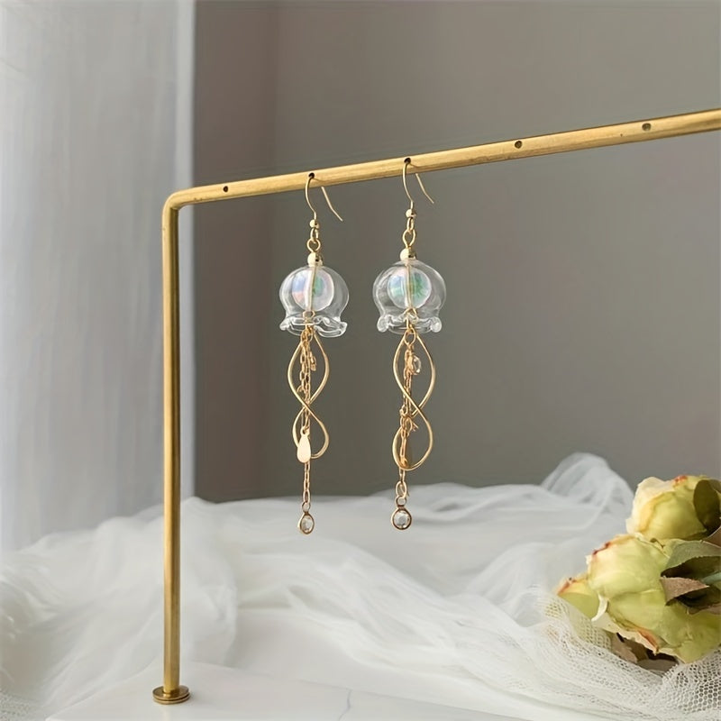 Jellyfish Dangling Earrings - Ocean-Inspired Jewelry