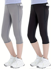 Girls Soft Stretch Athletic Leggings Slim Fit Sports Yoga Workout Pants