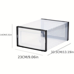 12pcs Clear Plastic Folding Shoes Box - Display Basket Dustproof Shoes Cabinet